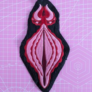 SEW-ON PATCH WITH VULVA FLOWER EMBROIDERY
