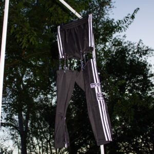 BLACK REWORKED SWEATPANTS XS