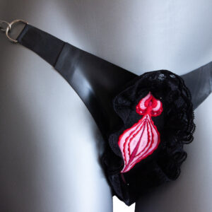 BLACK LATEX PANTIES W VULVA