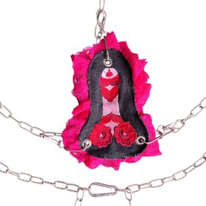 3 in 1 HARNESS W PINK CHARM S-XL