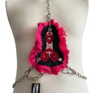 3 in 1 HARNESS W PINK CHARM S-XL