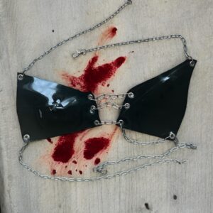 BLACK LATEX BRA L-XL