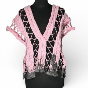 PINK HAND KNITTED CARDIGAN S-XL