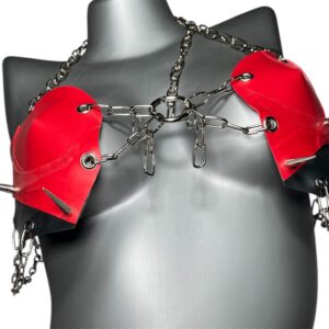 RED LATEX BRA S-L