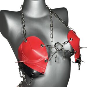 RED LATEX BRA S-L